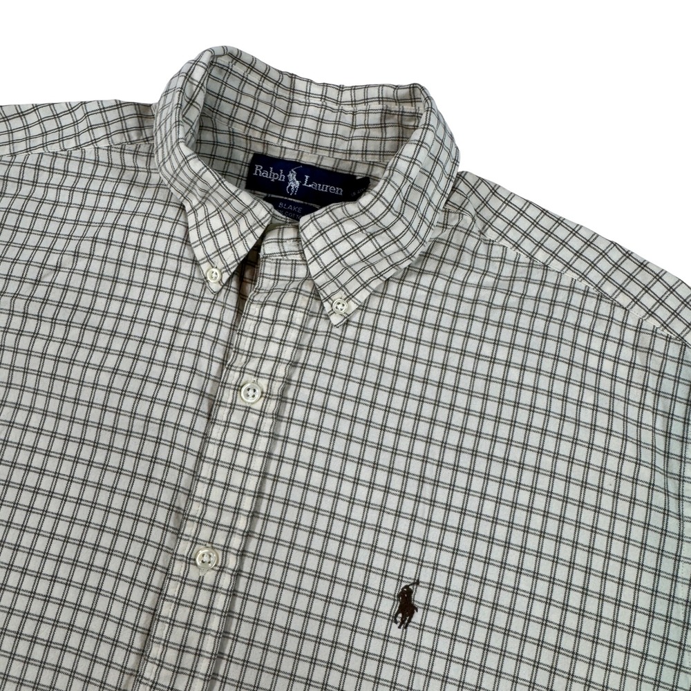 Ralph Lauren Blake Short Sleeve Button Down Shirt Men's XL Brown White Plaid